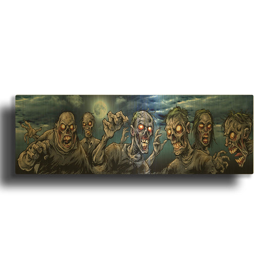 'Zombies Banner' By Flyland Designs Gold Metal Wall Art
