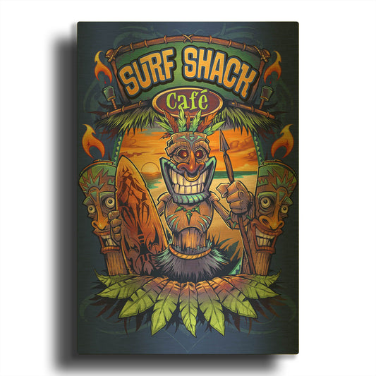 'Big Kahuna Tiki Man Licensing' By Flyland Designs Gold Metal Wall Art