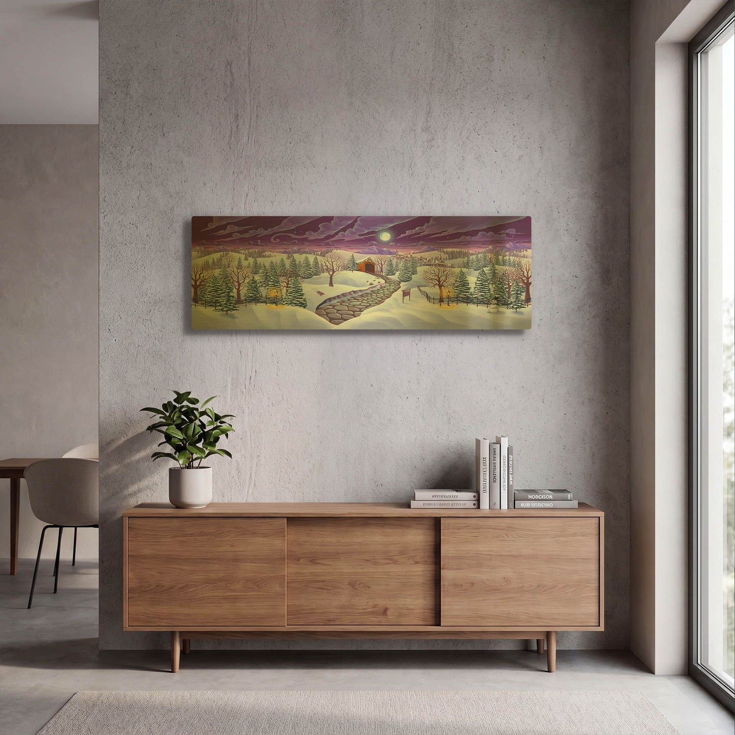 'Christmas Woods' By Flyland Designs Gold Metal Wall Art