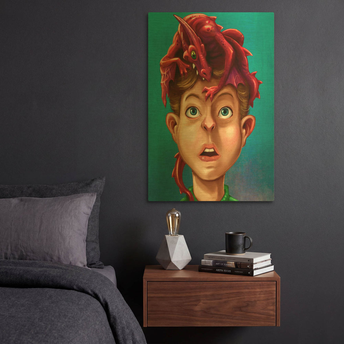 'Dragon Boy' By Flyland Designs Gold Metal Wall Art