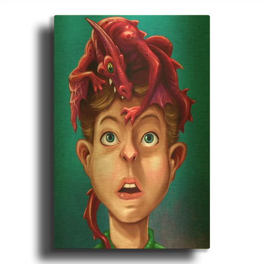 'Dragon Boy' By Flyland Designs Gold Metal Wall Art