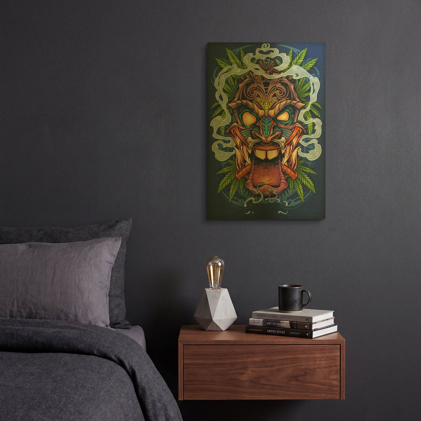 'Tiki Head' By Flyland Designs Gold Metal Wall Art