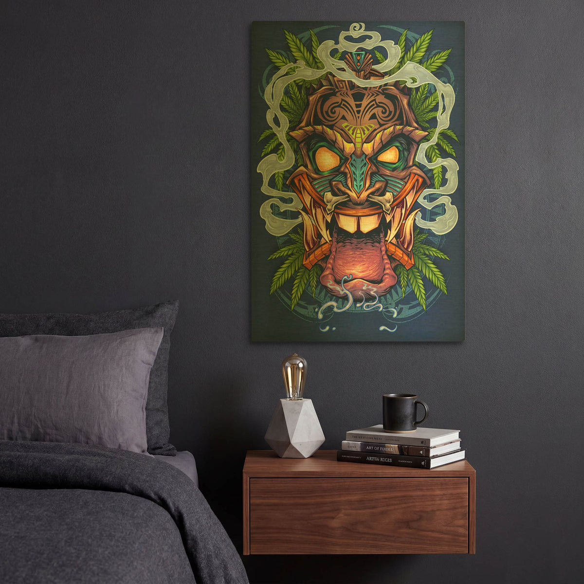 'Tiki Head' By Flyland Designs Gold Metal Wall Art