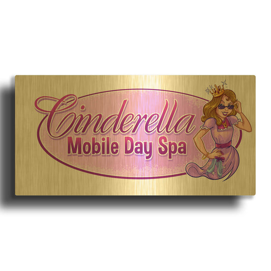 'Cinderella Character Sketch Character Template' By Flyland Designs Gold Metal Wall Art