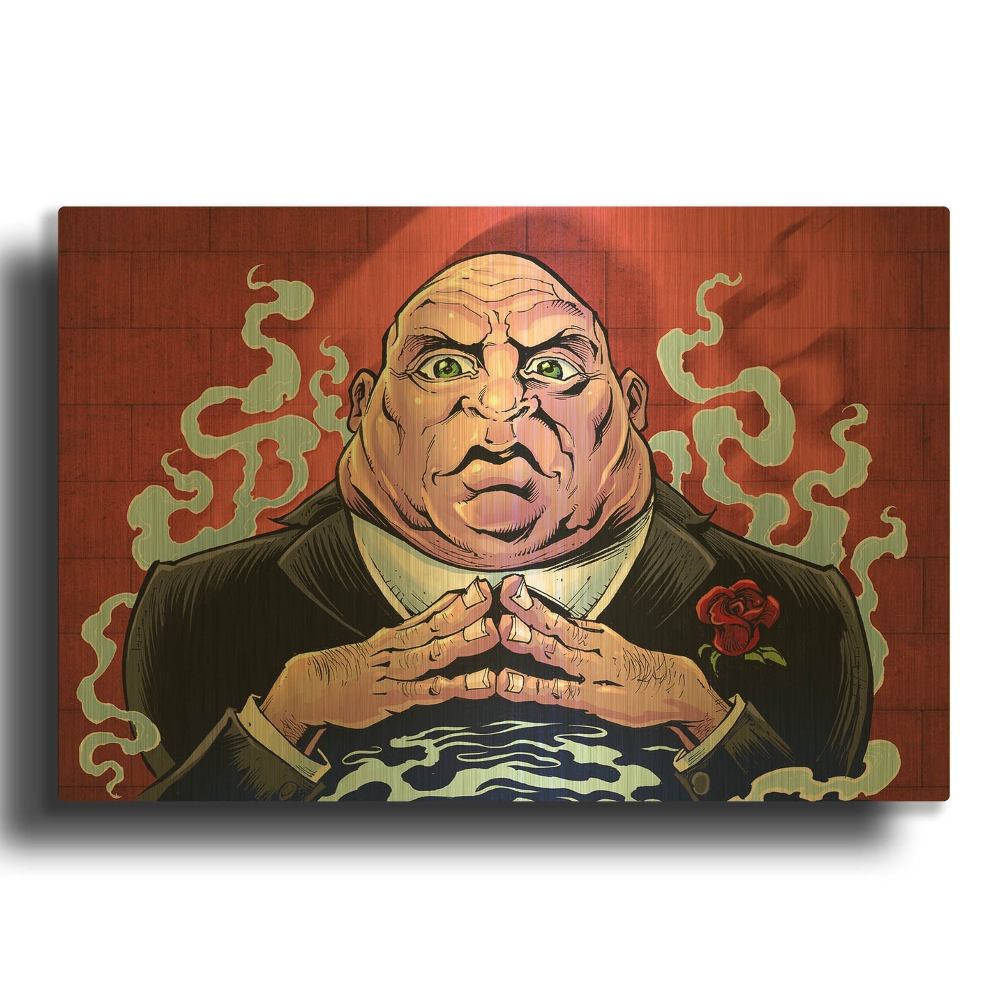 'Crook Character Mob Boss' By Flyland Designs Gold Metal Wall Art