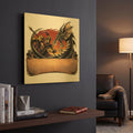 'Dragon and Knight' By Flyland Designs Gold Metal Wall Art