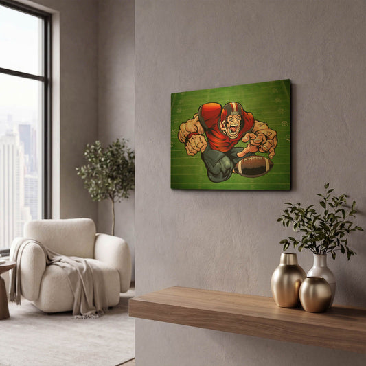 'Football Mascot 01' By Flyland Designs Gold Metal Wall Art