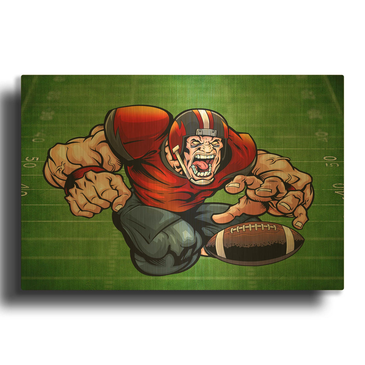 'Football Mascot 01' By Flyland Designs Gold Metal Wall Art