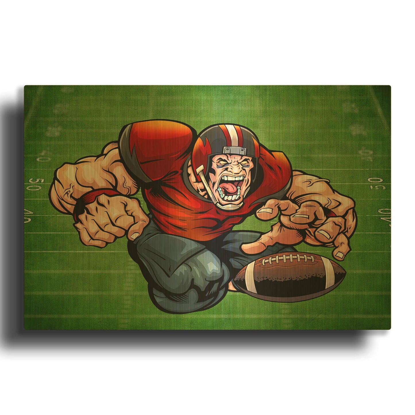'Football Mascot 01' By Flyland Designs Gold Metal Wall Art