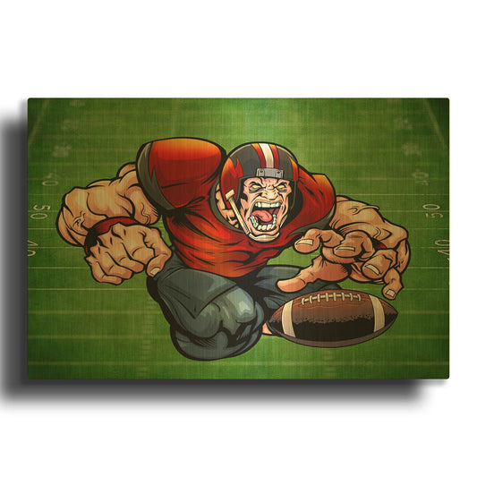 'Football Mascot 01' By Flyland Designs Gold Metal Wall Art