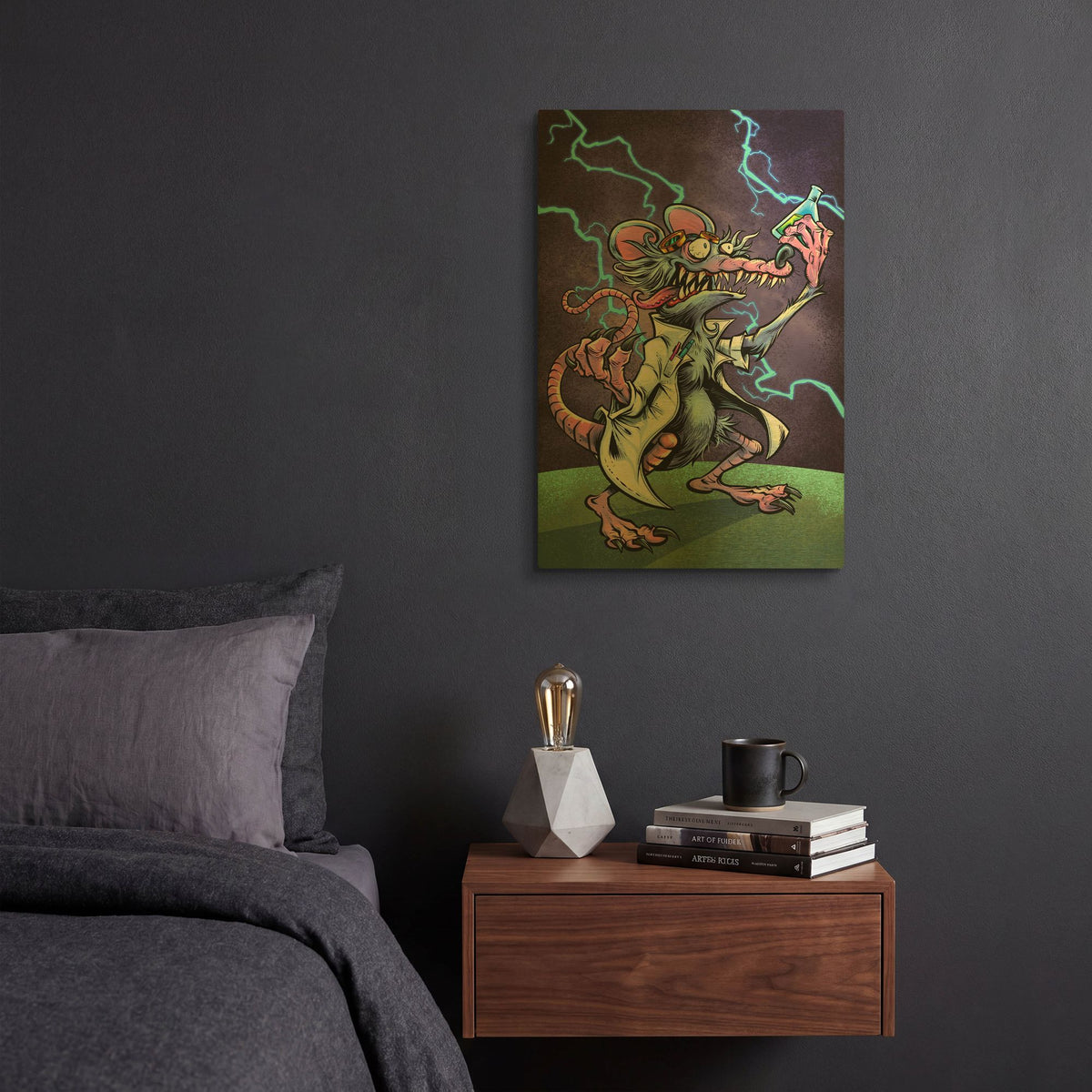 'Lab Rat Vapor Lab Mascot' By Flyland Designs Gold Metal Wall Art