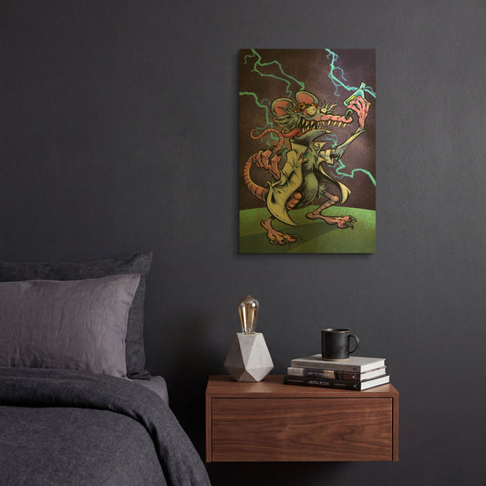 'Lab Rat Vapor Lab Mascot' By Flyland Designs Gold Metal Wall Art