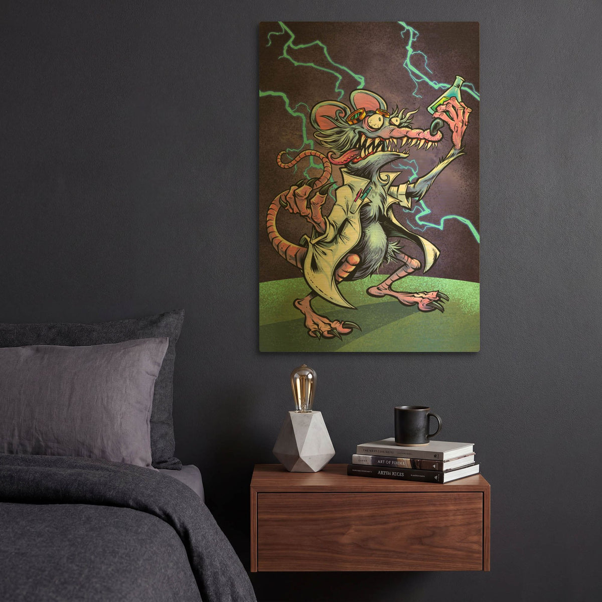 'Lab Rat Vapor Lab Mascot' By Flyland Designs Gold Metal Wall Art