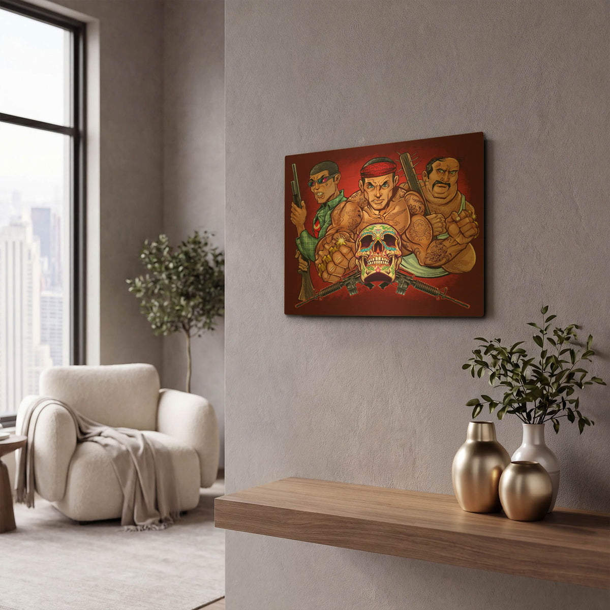 'Los Zetas Russ Logo' By Flyland Designs Gold Metal Wall Art