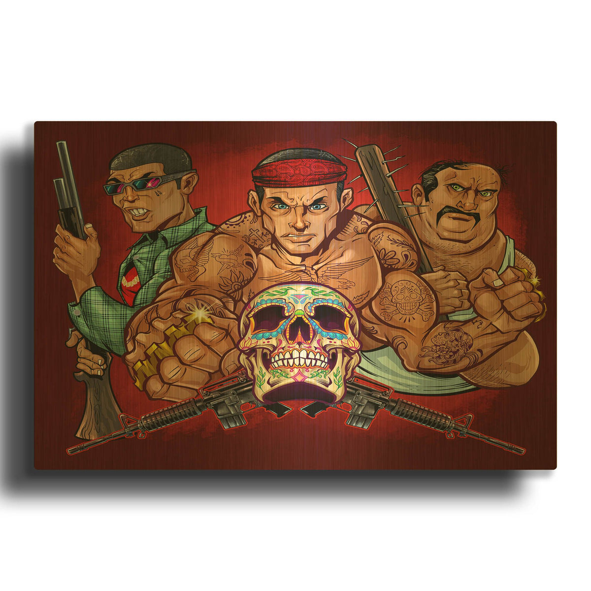 'Los Zetas Russ Logo' By Flyland Designs Gold Metal Wall Art