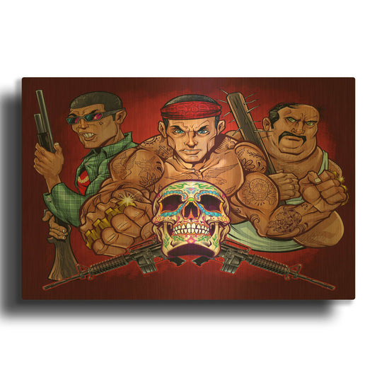 'Los Zetas Russ Logo' By Flyland Designs Gold Metal Wall Art