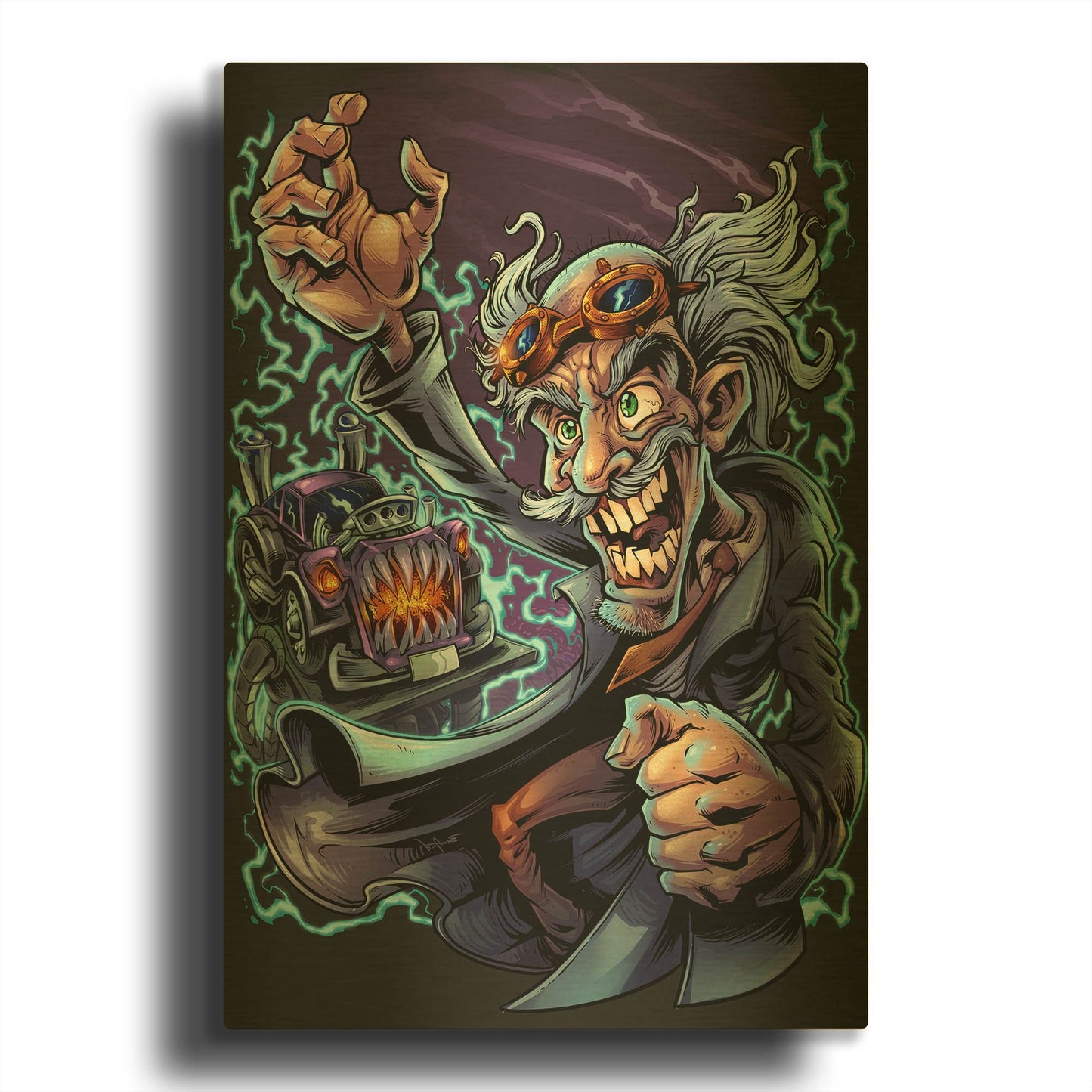 'Mad Scientist' By Flyland Designs Gold Metal Wall Art