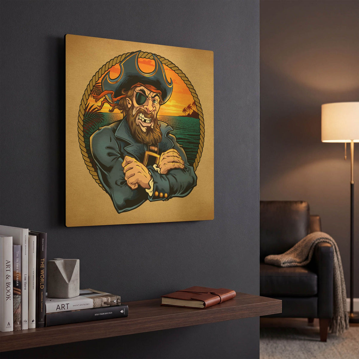 'Pirate Polos Logo' By Flyland Designs Gold Metal Wall Art