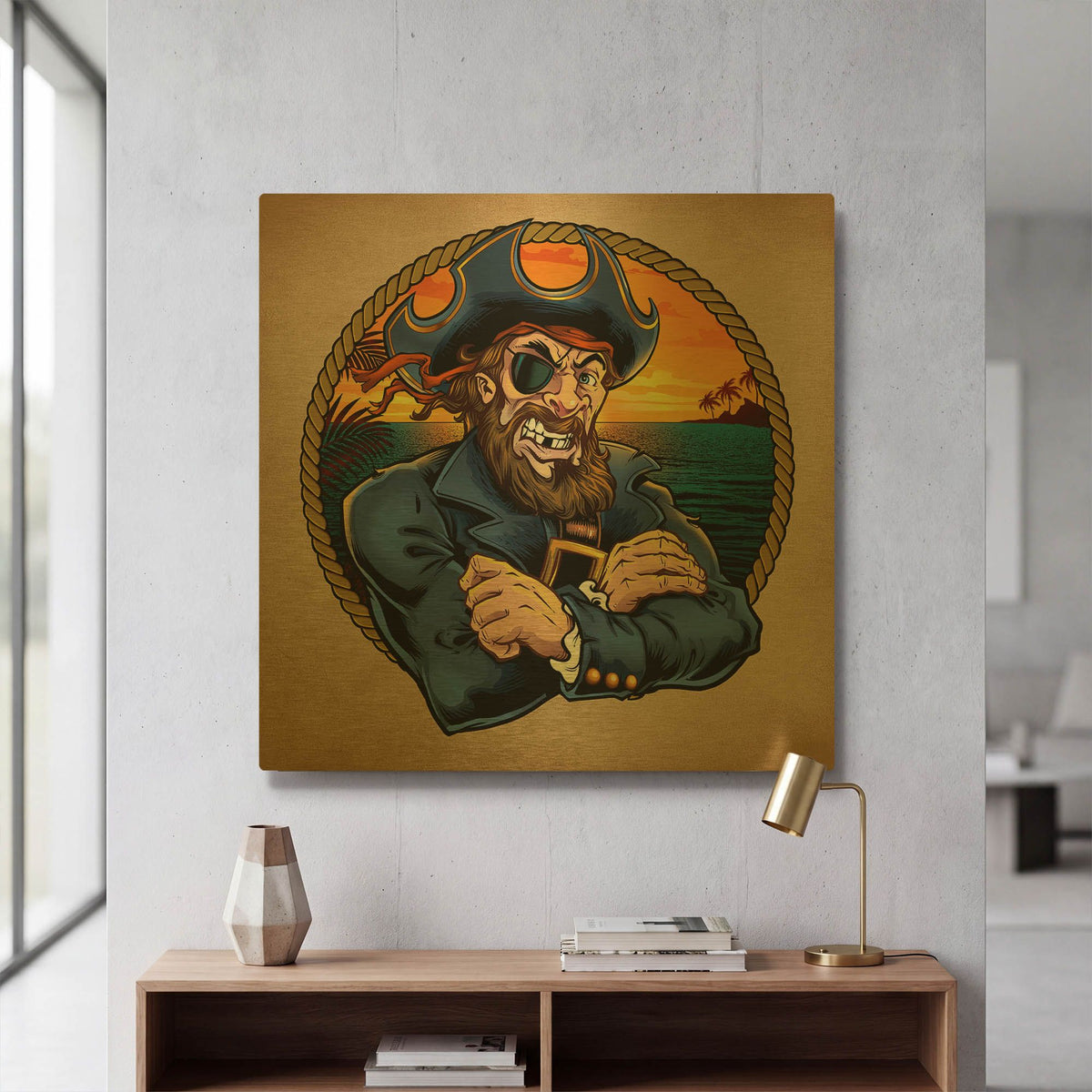 'Pirate Polos Logo' By Flyland Designs Gold Metal Wall Art