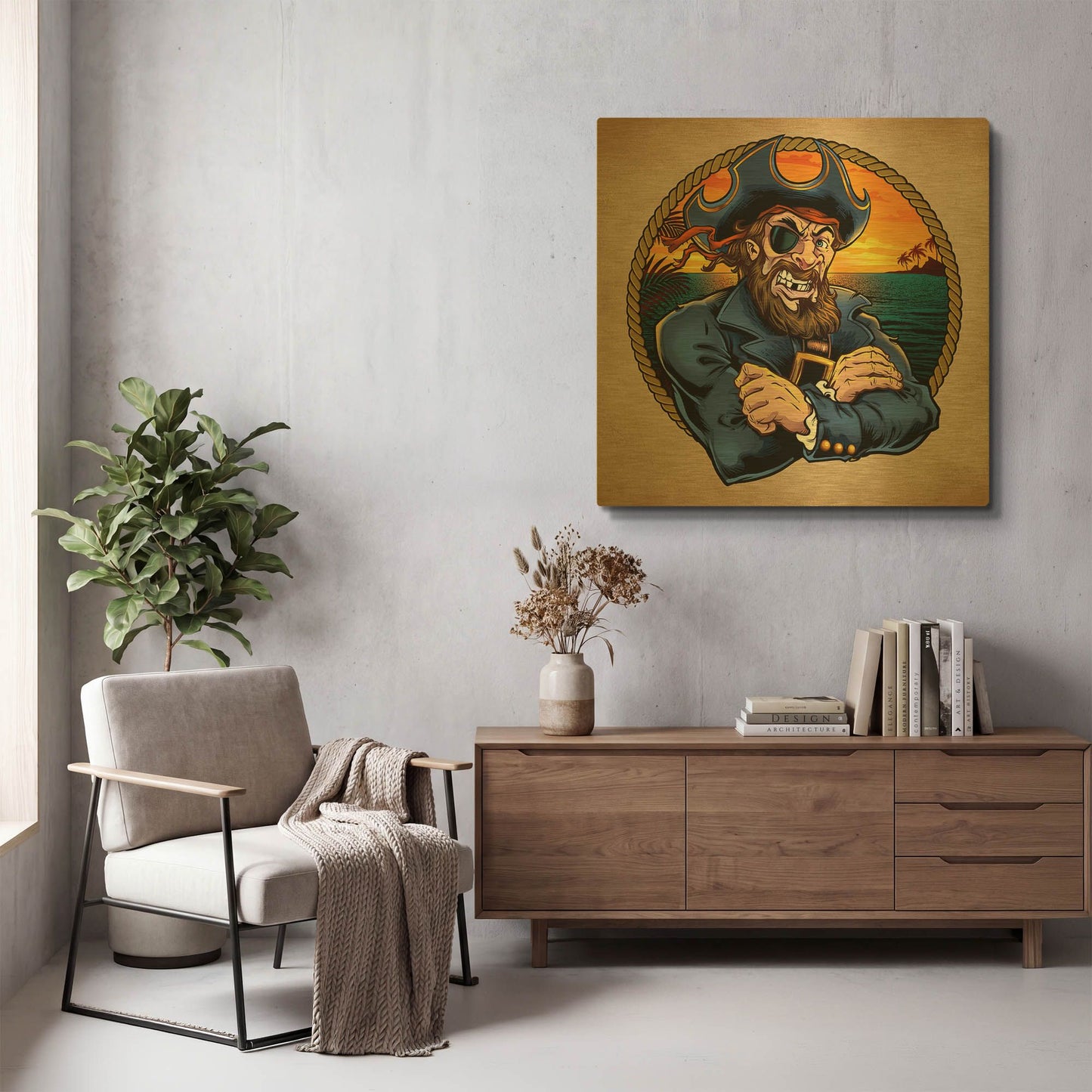 'Pirate Polos Logo' By Flyland Designs Gold Metal Wall Art