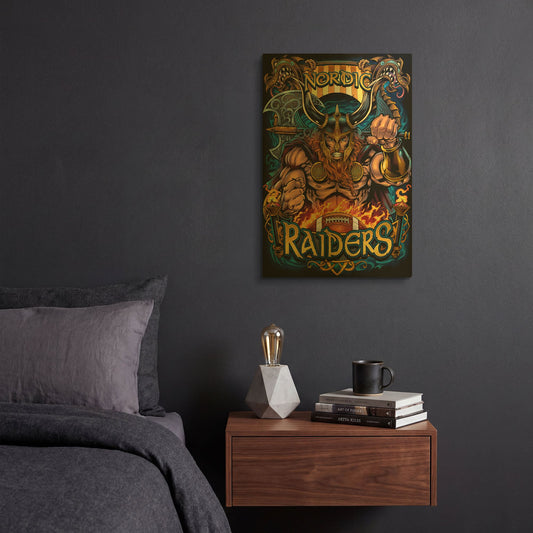 'Viking Sports Mascot' By Flyland Designs Gold Metal Wall Art