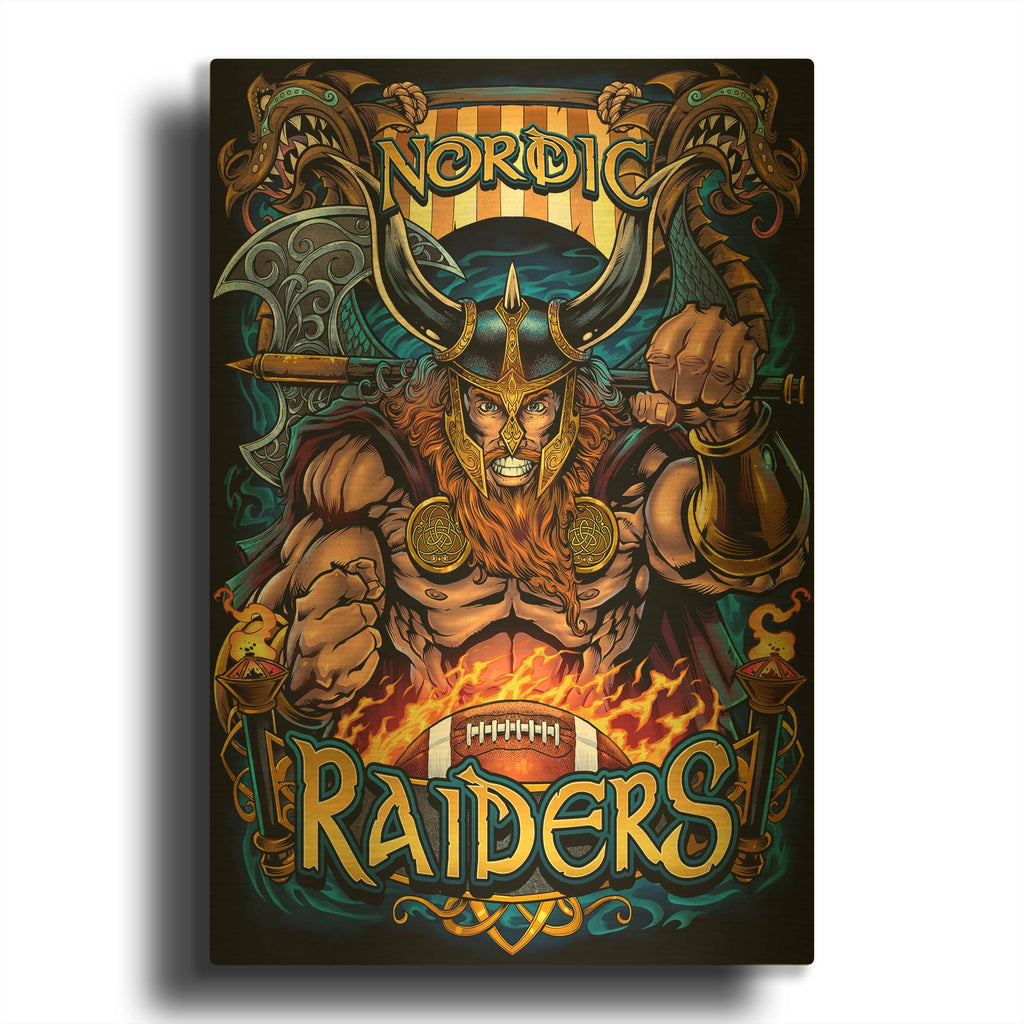 'Viking Sports Mascot' By Flyland Designs Gold Metal Wall Art