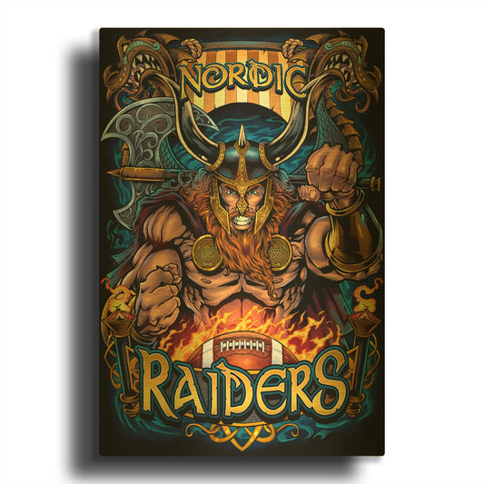 'Viking Sports Mascot' By Flyland Designs Gold Metal Wall Art