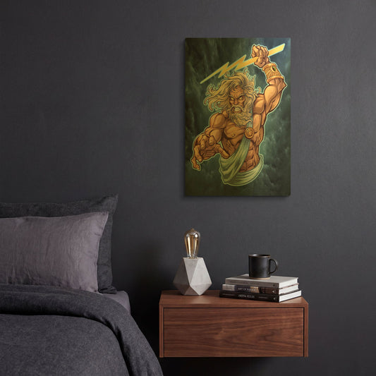 'Zeus Full Color' By Flyland Designs Gold Metal Wall Art