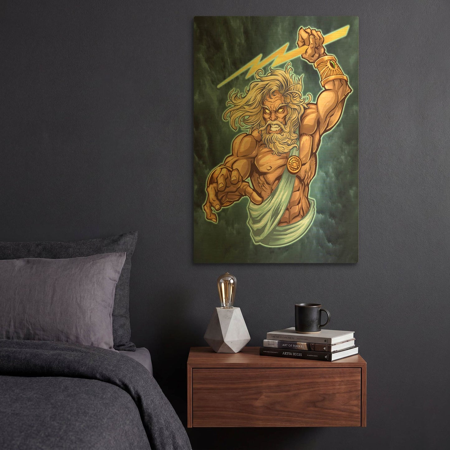 'Zeus Full Color' By Flyland Designs Gold Metal Wall Art