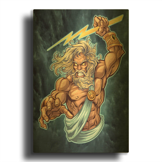 'Zeus Full Color' By Flyland Designs Gold Metal Wall Art