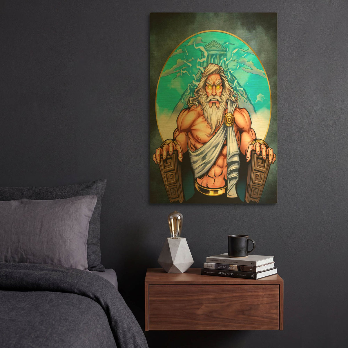 'Zeus On Throne' By Flyland Designs Gold Metal Wall Art