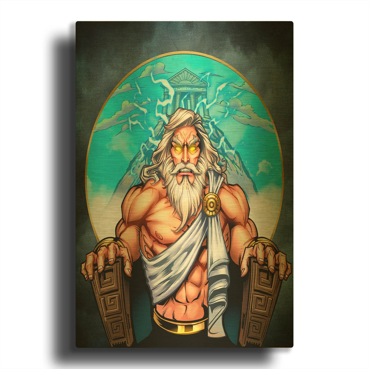 'Zeus On Throne' By Flyland Designs Gold Metal Wall Art