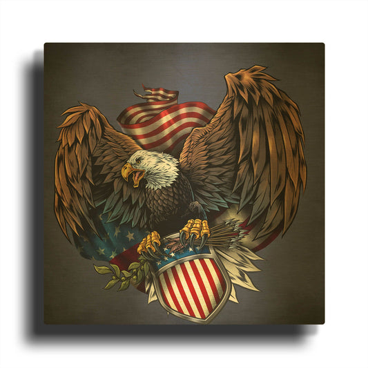 'Army Eagle Decal' By Flyland Designs Gold Metal Wall Art