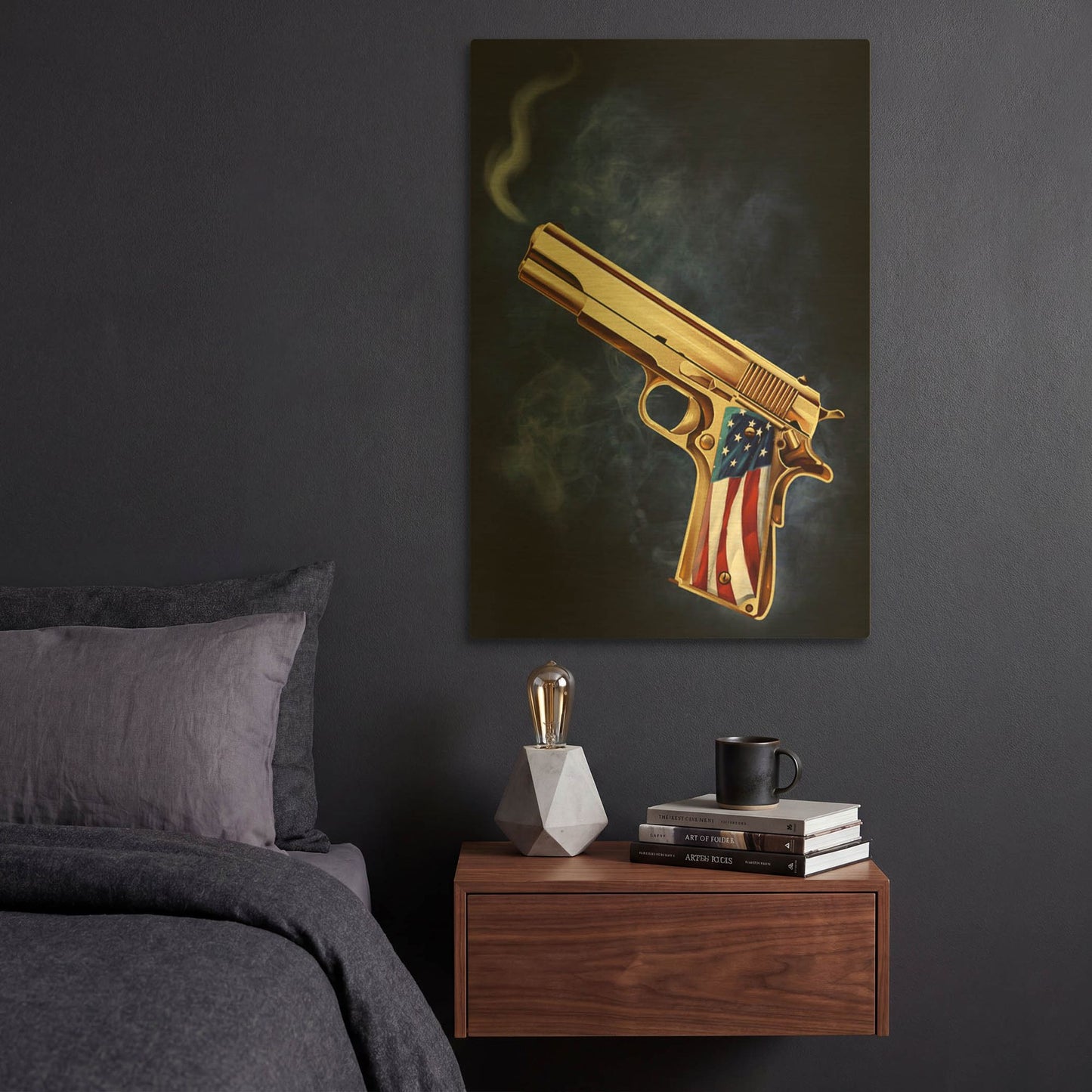'Golden Gun' By Flyland Designs Gold Metal Wall Art