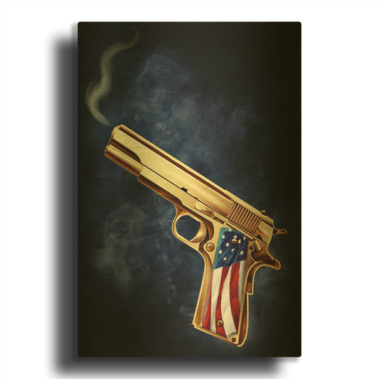 'Golden Gun' By Flyland Designs Gold Metal Wall Art
