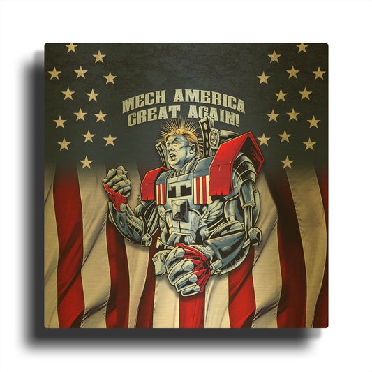 'Mecha Trump Rageon' By Flyland Designs Gold Metal Wall Art