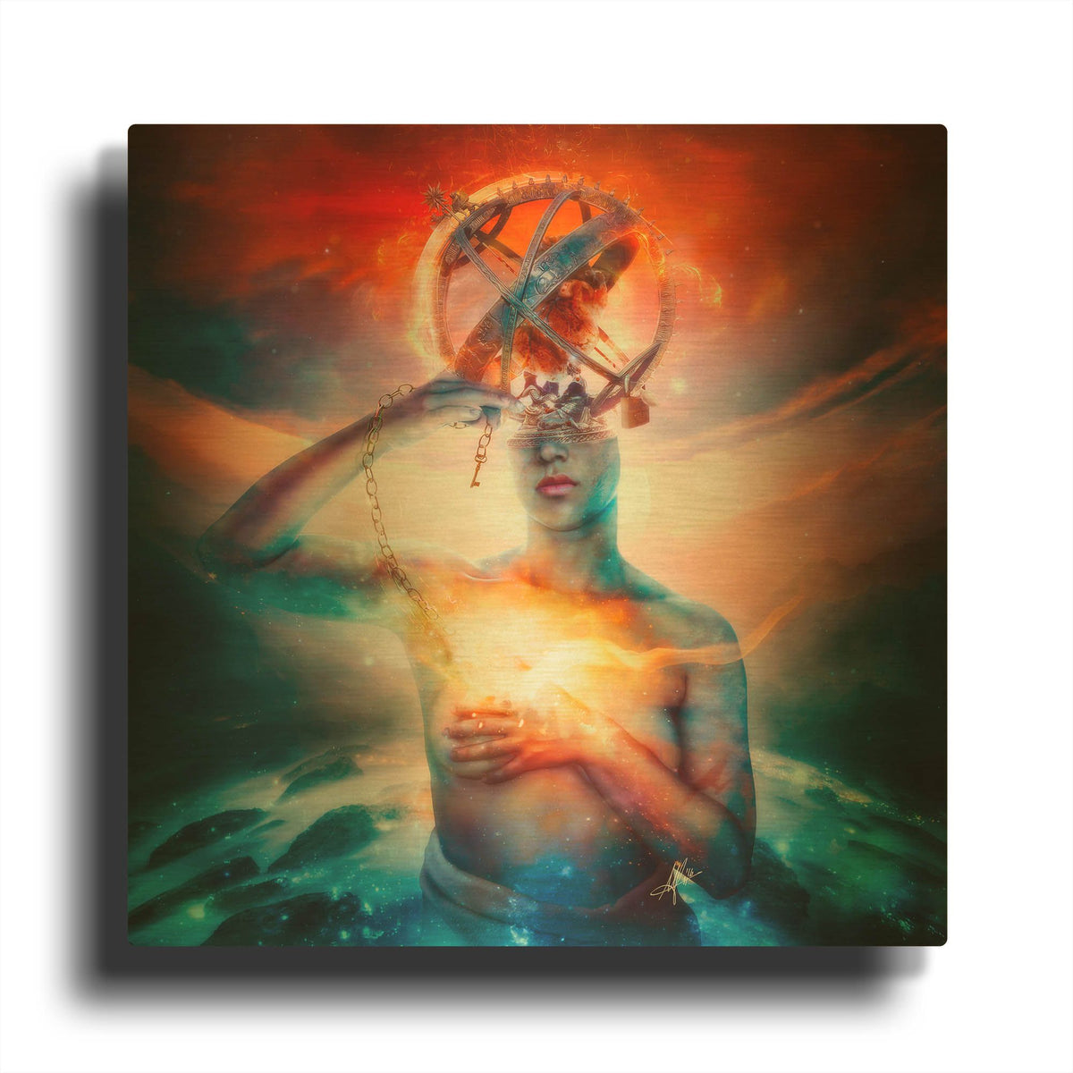 'Invisible' By Mario Sanchez Nevado Gold Metal Wall Art