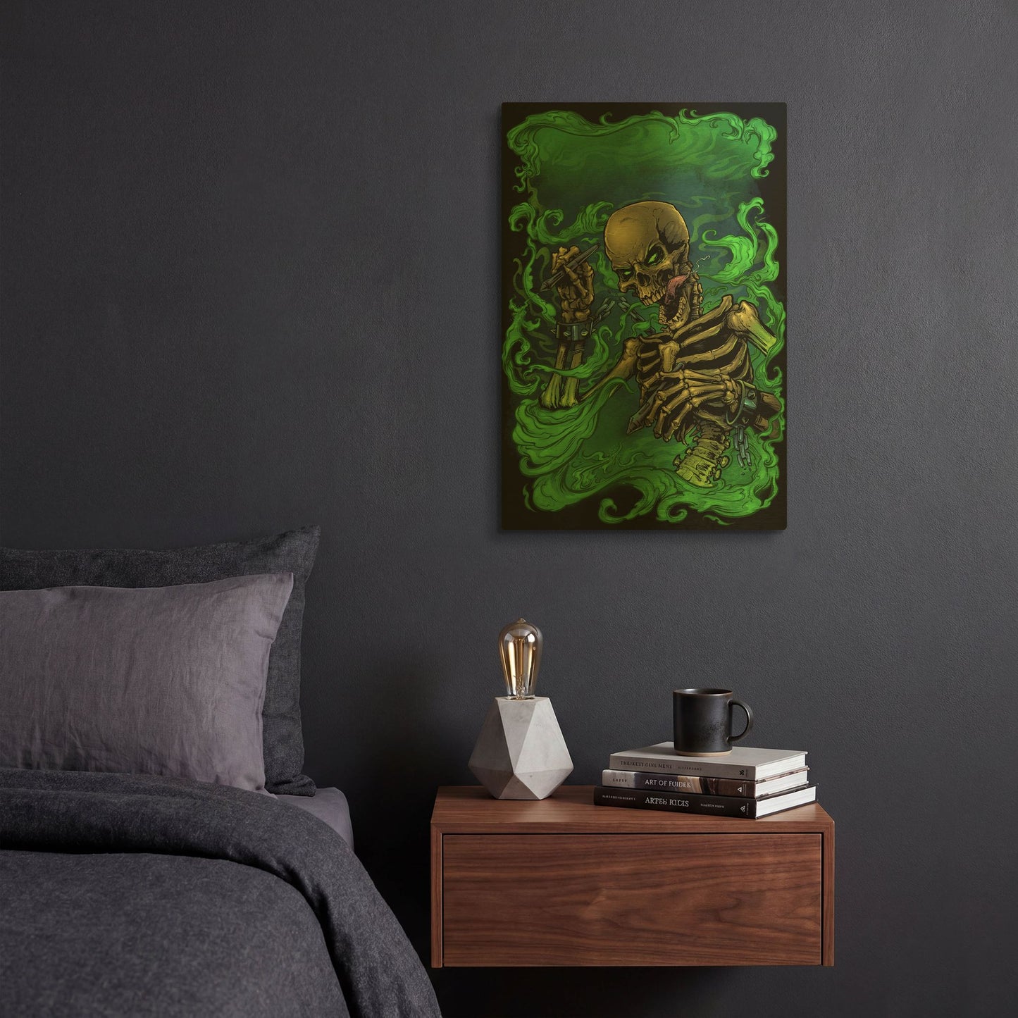 'Airbrush Skeleton' By Flyland Designs Gold Metal Wall Art