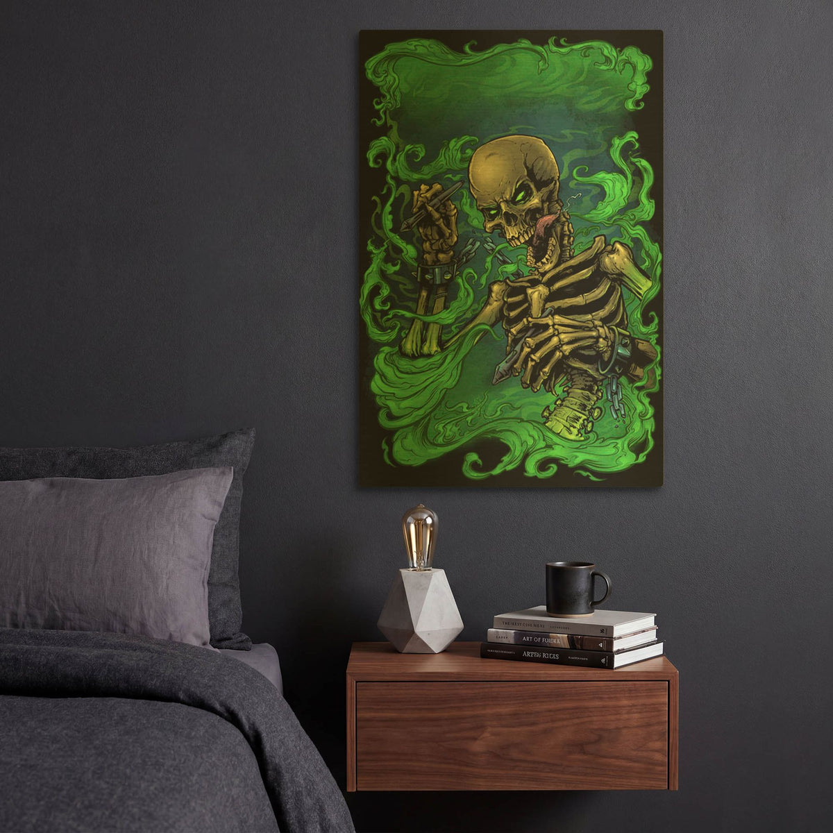 'Airbrush Skeleton' By Flyland Designs Gold Metal Wall Art