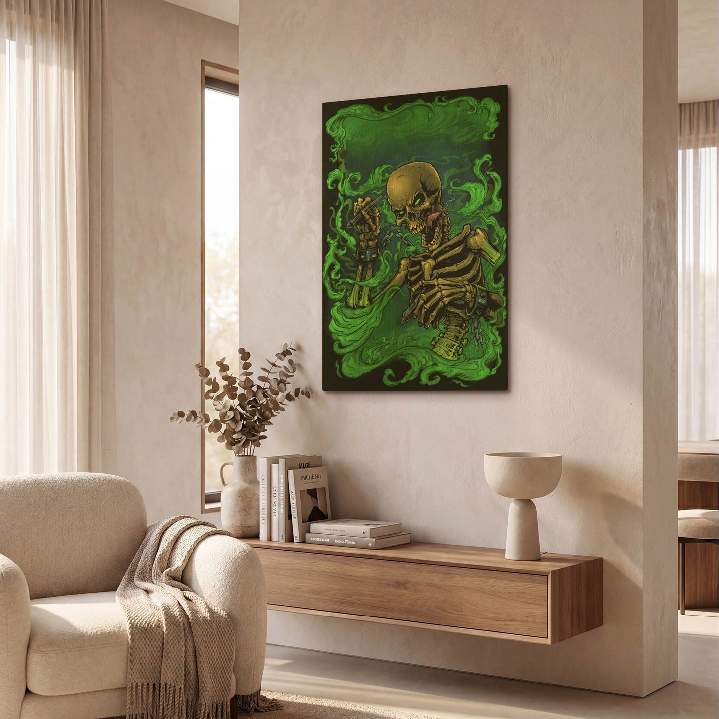 'Airbrush Skeleton' By Flyland Designs Gold Metal Wall Art