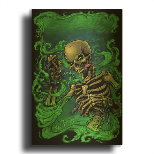 'Airbrush Skeleton' By Flyland Designs Gold Metal Wall Art