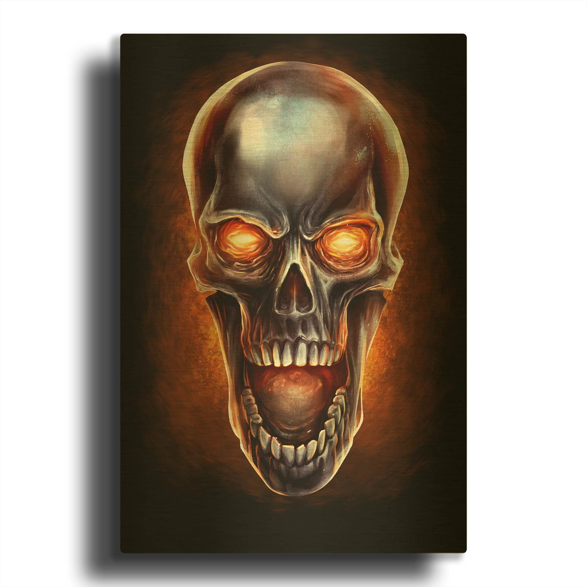 'Metal Fire Skull' By Flyland Designs Gold Metal Wall Art