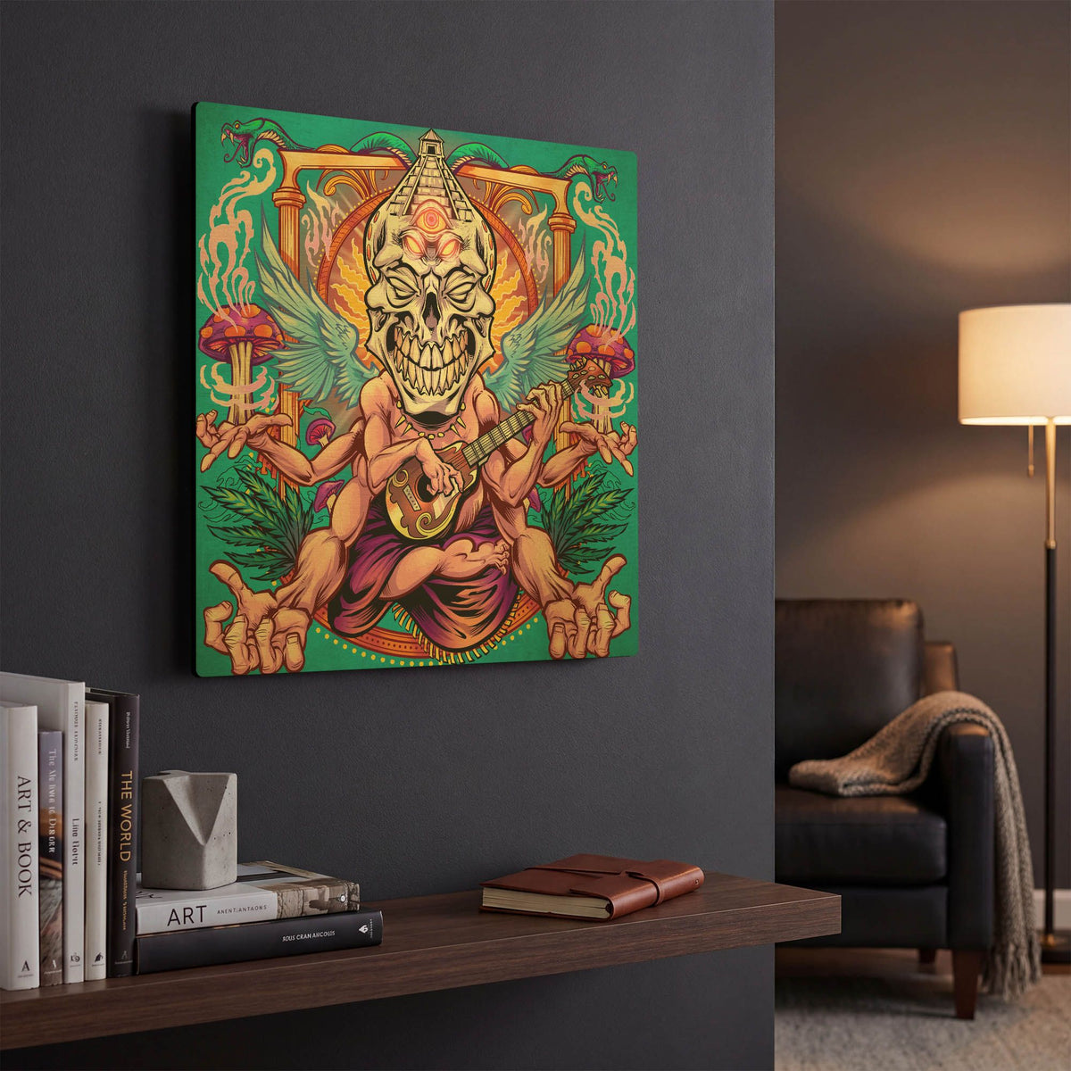 'Psyk-Out Psychedlic' By Flyland Designs Gold Metal Wall Art