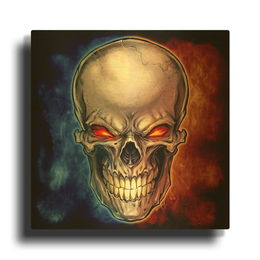 'Skull 2016' By Flyland Designs Gold Metal Wall Art