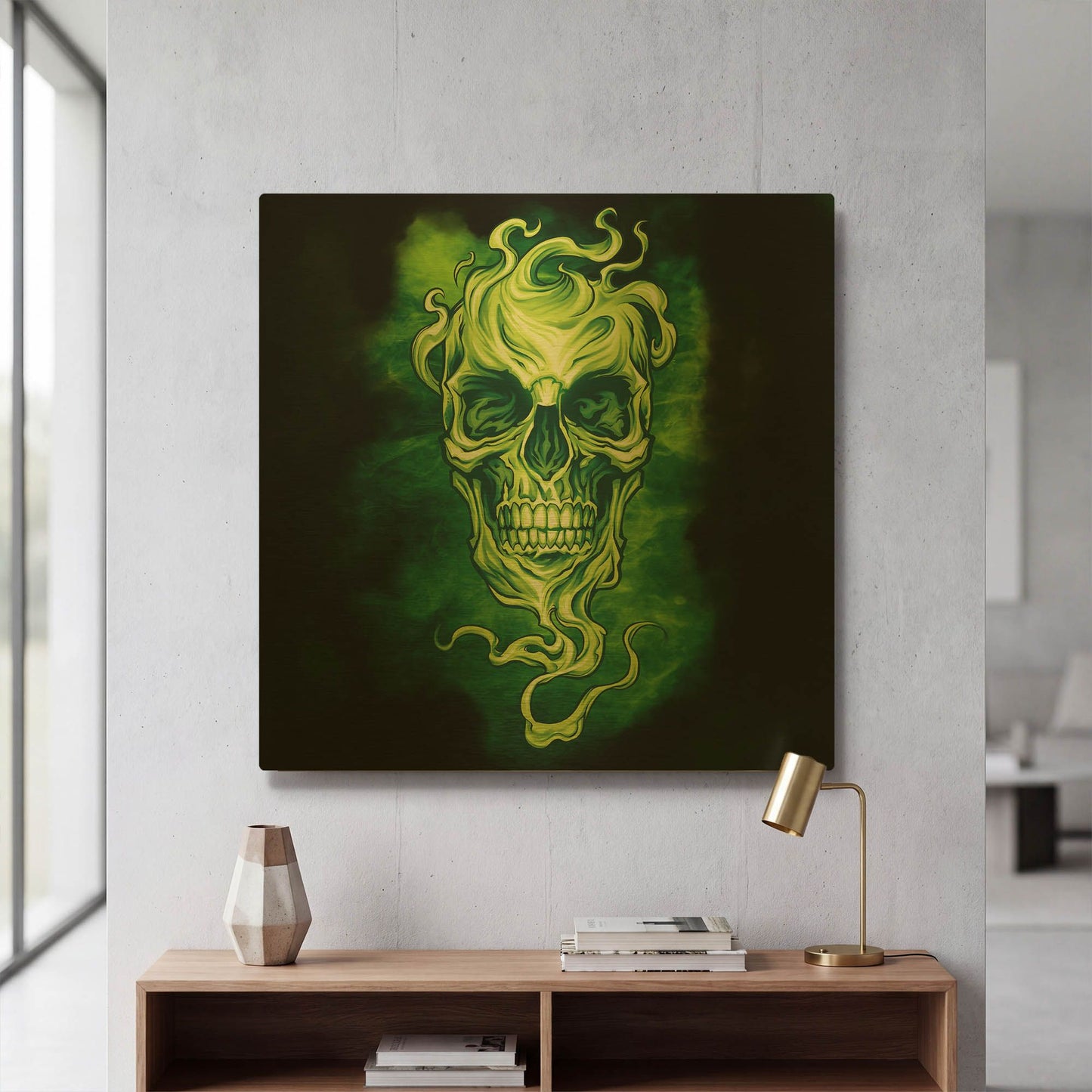 'Smoky Skull' By Flyland Designs Gold Metal Wall Art