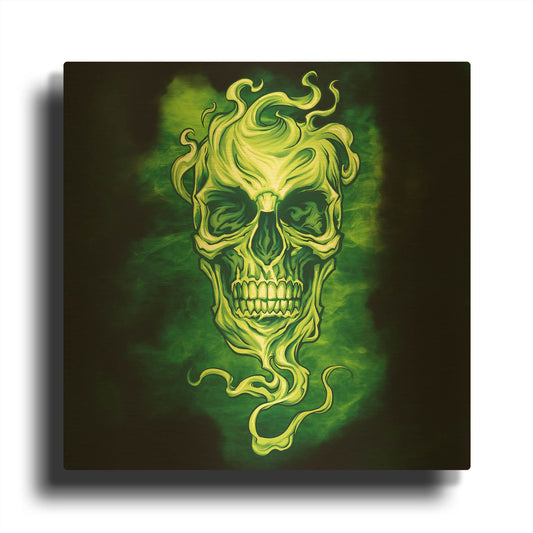 'Smoky Skull' By Flyland Designs Gold Metal Wall Art