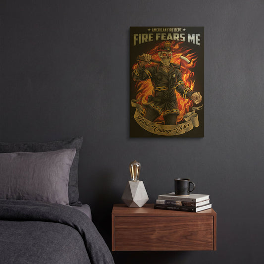 'Firefighter Template' By Flyland Designs Gold Metal Wall Art