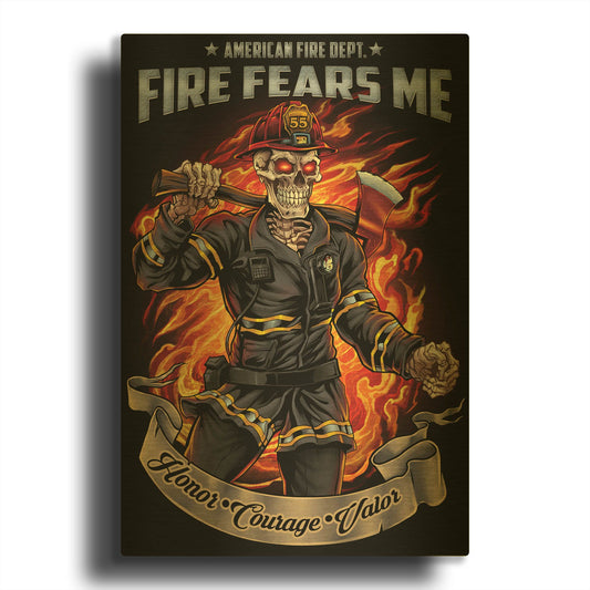 'Firefighter Template' By Flyland Designs Gold Metal Wall Art