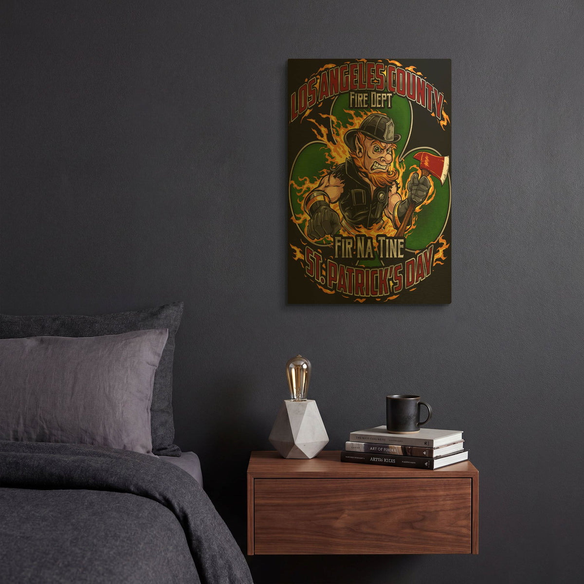 'Leprechaun fire-fighter 2016' By Flyland Designs Gold Metal Wall Art