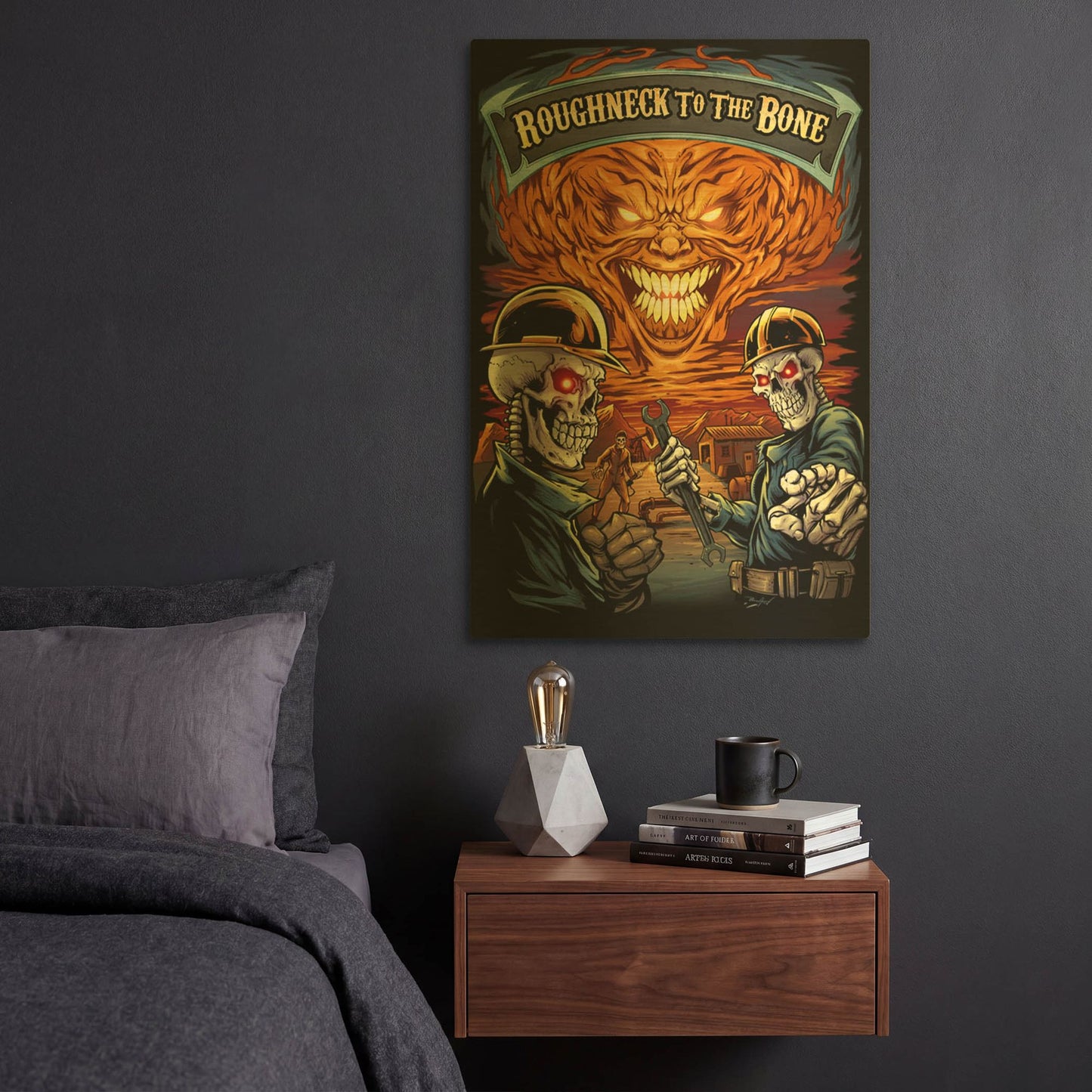 'Oil Field Skeletons' By Flyland Designs Gold Metal Wall Art